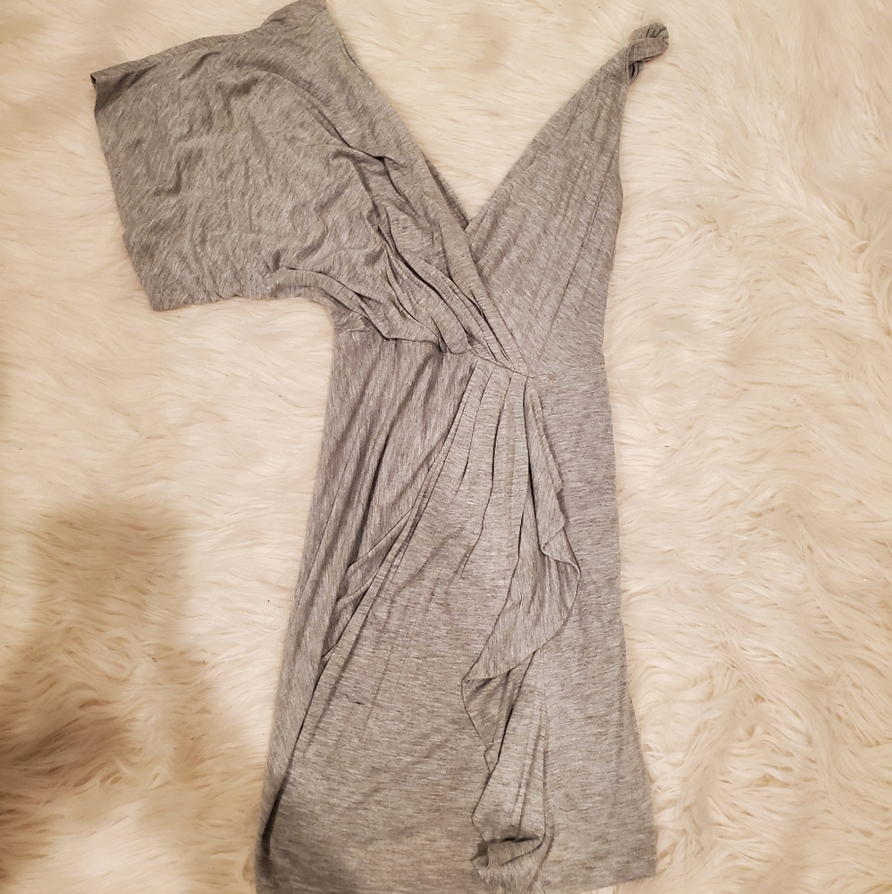 Bebe asymmetric dress with sexy v neck